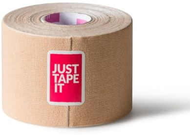 Just Tape It Kinesiologie Tape (5cm x 5m) | Hautfreundliches Kinesiotapes | Wasserdichtes & Latexfreies Kinesiotape | Sporttape für Behandlung von Verletzungen & Beschwerden | Beige