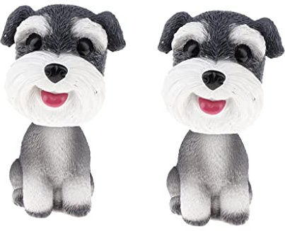 misppro Wackelkopf-Hundefiguren, Spielzeug, Auto, Armaturenbrett, Dekoration, Schnauzer, 2 Stück