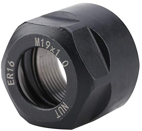 Dado di Serraggio ER16 per Mandrino di Fresatura CNC, Acciaio 42crMo, Pinza Metallo, M22*1.5 e M19*1.0, Nero e Argento