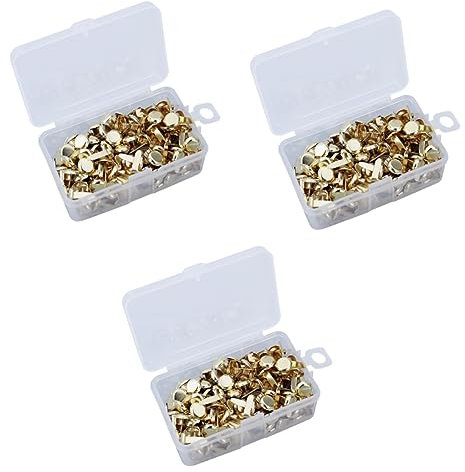 Operitacx 600stücke Metall Brads Gold Electroplating Papierbefestigungen Für Bastelprojekte Vielseitig Einsetzbar Praktischer Aufbewahrungsbox