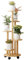 THCTYRP Soporte de flores de bambú, soporte alto y bajo para macetas, soporte para macetas con ruedas para balcón de salón, soporte para flores de interior