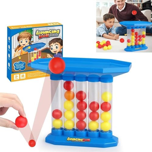 Bounce Ball Game Family Party Games,Jumping Connect Ball Board Games Table Game Toys,Linking 4 Shots Game,4 in a Row Parent-Child Interaction Board Game Educational Toy for Family Travel Outdoor.