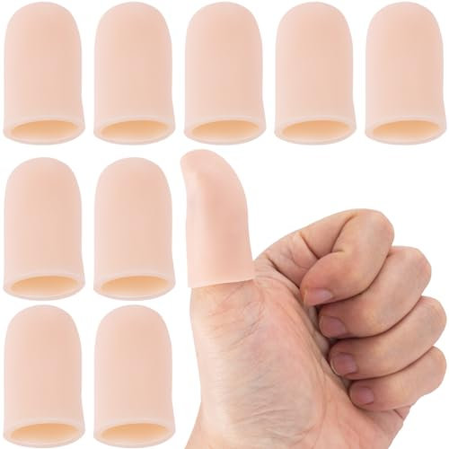 Joez Wonderful 10pcs Gel Finger Cots, Silicone Finger Covers, Thumb Protector Finger Support Protector Caps Gloves