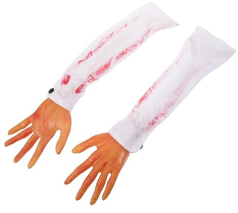 BESTonZON Halloween Requisiten Gefälschte Blutige Hände Schaurige Arm Hände Deko Für Gruselpartys Halloween Dekorationen Und Spukhaus Realistische Fake Blood Arm Hands