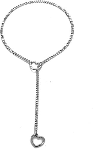 HSAJS Herz Panzerkette Ykette Lariat Halskette Choker Gliederkette Damen Schmuck Hochwertig Elegant Zeitlos Klassisch Alltagsschmuck
