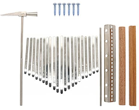 Solinder 21-Tone Keys Set 21 Ton Kalimba Tasten Set mit Einstellhammer 21 Ton Finger Klavier Daumen Klavier Spielteile Stahl Schrift Kalimba Keyboard Instrument