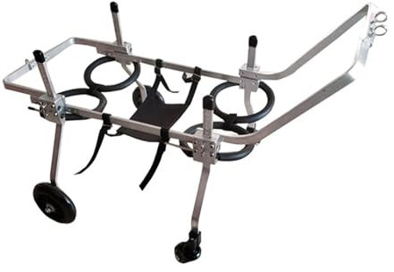 CAFIEDR Verstellbarer 4-Rad-Hundewagen/Rollstuhl, Haustierrollstuhl aus Aluminiumlegierung, geeignet für Haustiere mit eingeschränkter Mobilität, Größe X-Small