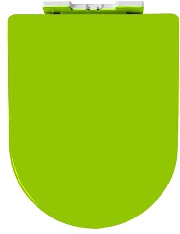Giural Color Toilet Seat Soft Close D Shape Toilet Lid with Quick Release for Easy Clean, Colored Loo Seat with Adjustable Hinges Plastic Toilet Seat,Green