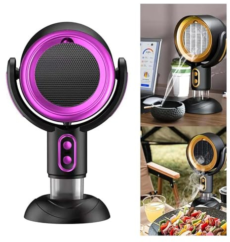 Lorivu, ventilatore per fumare in ambienti interni, per fumare, purificatore di fumo per interni (viola, ricarica)