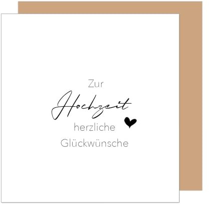 Edition Seidel Premium quadratische Glückwunschkarte zur Hochzeit mit Umschlag. Hochzeitskarte Grußkarte Vermählung Just Married (HQ118 SW025)