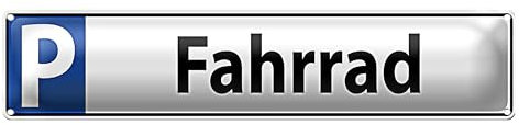 Parkplatzschild | Fahrrad | Metallschild für Außenbereich | 10 x 46cm