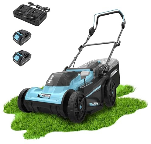 Cecotec Cortacésped de Batería sin Cable Terrenator E7 Liberty Z Plus. Motor sin Escobillas Brushless, Funciona 2 Baterías 21V 4Ah, Cambio Altura Sistema Z-Tech, Ancho 43cm, Depósito 45L