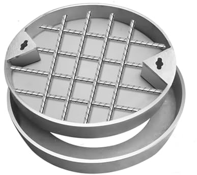 LYXBKSW Canaletta Scolo Acqua Piovana Nascosto Rotondo, Coperchio del Tombino in Acciaio Inossidabile 304 con Base e Tirante(80cm/31in)