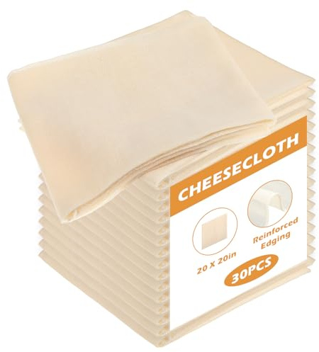 36 Pcs 20 x 20 Inches Cheese Cloths Bulk, Grade 100, Hemmed Cheesecloth for Straining, Unbleached Cotton Muslin Cloth Reusable for Cooking Baking Juicing Cheese Making