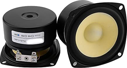 Speaker Driver, 3 Inch Full Range Speaker Driver 4/8 Ohm 15W for DIY Bookshelf Amp Home Theater Pack of 2(4 Ohm Square)