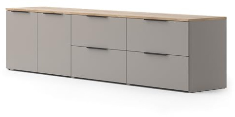 Vicco Parete attrezzata soggiorno Wido, Grigio, 3 parti