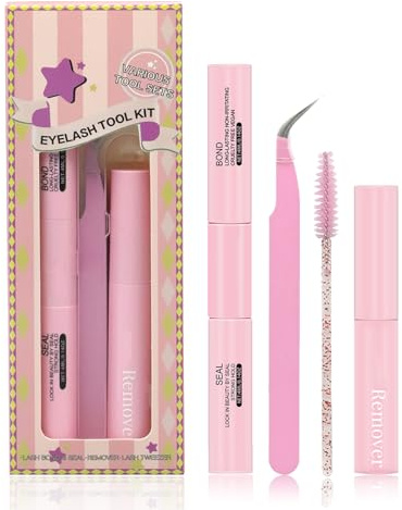Lash Bond and Seal Kit - 2 in 1 Eyelash Glue Bond and Seal with Remover, Lash Brush, Tweezers, Strong Hold Cluster Lashes Glue - Easy to Use Tools for Cluster Lashes