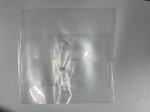 WeeGoo Transparente Kunststoffhüllen mit Druckknopf, A6, 22,8 x 12,5 cm, Dokumentenmappen mit Druckknopf, wasserdicht, transparent, für Büro, Schule, Zuhause, Reisen, 60 Stück
