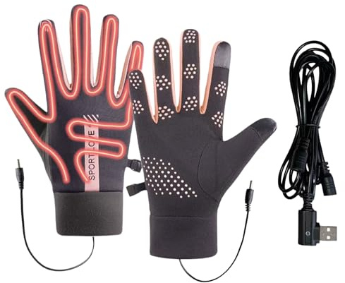 Giwuence Gants Chauffants pour Femmes - Chauffage Thermique Électrique alimenté par USB | Régulation 3 Niveaux de Chauffage | pour Adultes en Plein Air par Temps Froid Équitation Randonnée Escalade