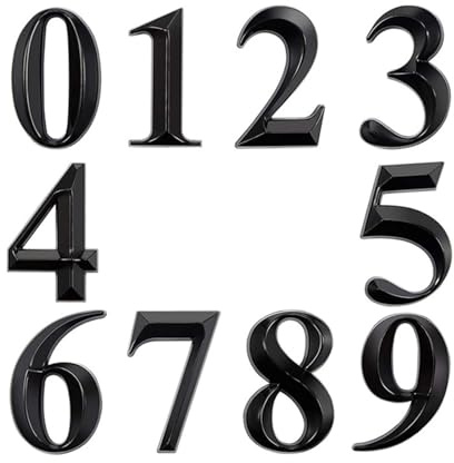 3D House Number Chrome Adhesive, House Number Plaque For Door Gate Mailbox Black 5cm-7cm(5CM-NUMBER 2)
