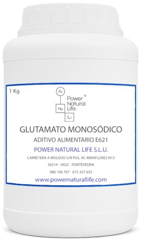 Glutamato de Sodio en Polvo | Power Natural Life | Bote 1 kg | Aditivo Alimentario E621 | Potenciador del Sabor y Agente Tecnológico