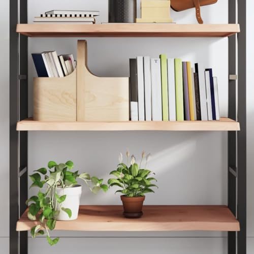 DYRJDJWIDHW Wandregal 80x60x2-4 cm Massivholz Eiche Unbehandelt Naturkante Handgefertigt Belastbar 38kg Küchenregal Badablage Wohnzimmer Dekoration