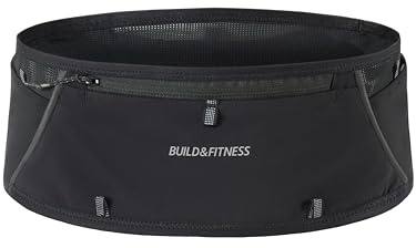 LITEBELT Ultra Laufgürtel mit Reißverschluss – Leicht, reflektierend, mit YKK-Reißverschluss für Handy, 5 Taschen von Oben für Gels, Trinkflasche und Schlüsselclip – Freihändiges Laufen, Größen XS–XL