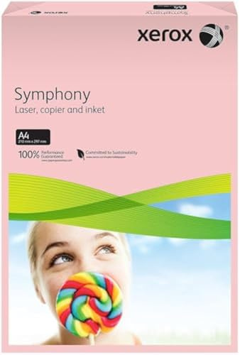 Xerox 003R92306 farbiges Druckerpapier Kopierpapier Symphony pastell Din A4, 160 g/m², 250 Blatt pro Pack, rosa