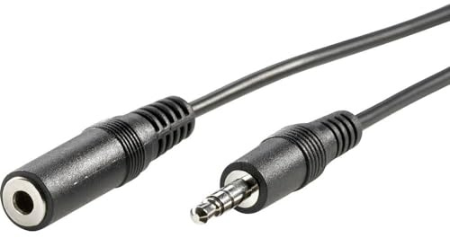 Value 11.99.4353 Teleplugg Audio Förlängningskabel [1x Teleplugg 3.5 mm - 1x Telejack 3.5 mm] 3.00 m Svart Skärmad