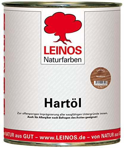 LEINOS Holzöl 750 ml | Hartöl Nussbaum für Tische Möbel Arbeitsplatten | Teak Eiche Möbelöl für effektive Versiegelung und langanhaltenden Schutz im Innenbereich