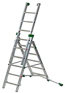 Verwandelbare Leiter, Aluminium, 3 Ebenen (Davon 1 abnehmbar) mit Niveau-Funktion