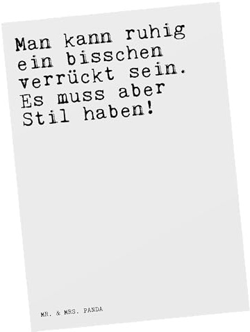 Mr. & Mrs. Panda Postkarte Man kann ruhig ein... - Geschenk, Spruch Sprüche Weisheiten Zitate Lustig Weisheit Worte, Frau, Grußkarte, Frauen, Ansichtskarte, Freundin, Ansichtskarten, bildkarte