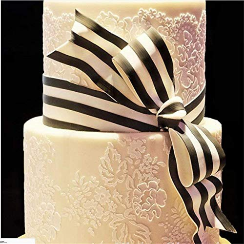 Vak Plástico Pasta de Azúcar Pastel Fondant Estarcido, Flor Muestra Molde, Borde Encaje Glaseado Sugarcraft Decoración Tartas Herramienta, Horneado Molde para Boda Cumpleaños Bricolaje - Patrón 04