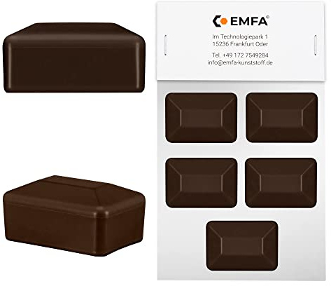 EMFA Capuchon pour poteau rectangulaire 80x60 mm Marron 5 pcs. 8x6 cm plastique Bouchons tube