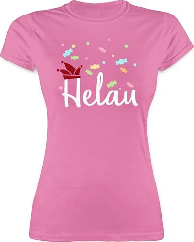 Shirt Damen - Karneval & Fasching - Helau I Alaaf I Fastnacht Konfetti - XXL - Rosa - t-Shirt Faschings Tshirt Karnevals kölsche Shirts Faschings-t-Shirt fassenacht narrenkappe Tshirts