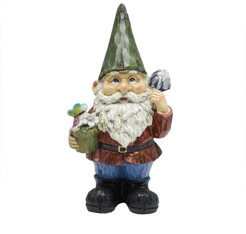 Alpine Corporation WQA1066 - Statua a forma di gnomo da giardino, multicolore