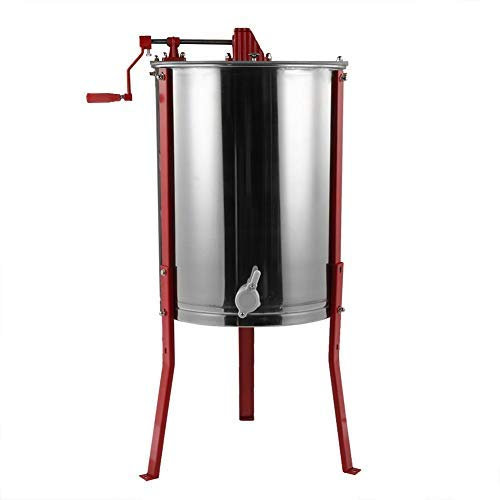 GOTOTO Extracteur de Miel Manuel en Acier Inoxydable à 4 Cadres Manivelle Extraction Apiaire Centrifugeuse Machine à Miel pour Apiculture