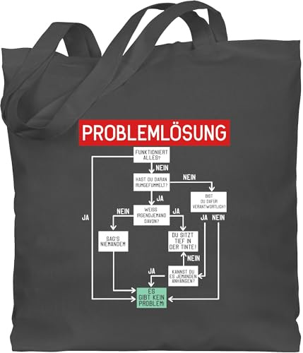 Shirtracer - Baumwolltasche - Sprüche Statement mit Spruch - Problemlösung - weiß