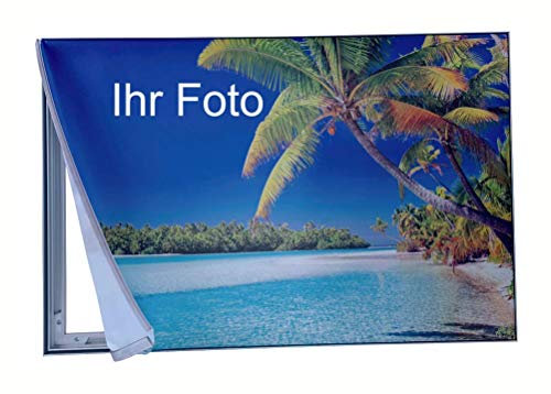Werbetechnik Dreßen Individueller Textilspannrahmen mit Ihrem Bild | Motiv wechselbar (Silber, 45 x 30 cm (Format 3:2))