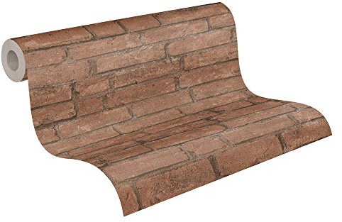 A.S. Création Vliestapete Elements Tapete in Backstein Optik 10,05 m x 0,53 m braun orange 377471 37747-1