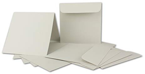 ARTOZ FLORETTA 15x quadratische Faltkarten-Set mit Umschlägen - light grey - 15,5 x 15,5 cm - 200 g/m² - pastellfarbenes Papier