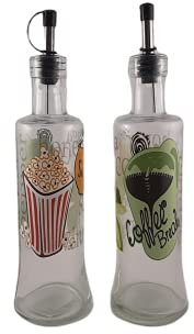 Set, Juego de Aceitera y Vinagrera 300ML para tu cocina, Kit 2 Botellas de Cristal para Aceite y Vinagre, Pack para Aliño, Aliñar