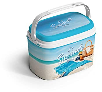 Kühlbox | Passive Kühlbox | Kühltaschen aus Kunststoff mit polystyrol thermische Isolierung (6 L, Strand)