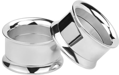 Ayoiow 2 STK Flesh Tunnel, Plugs Chirurgenstahl Ohr Plug Herren Silber Reifen Ohr Plug 2-30mm