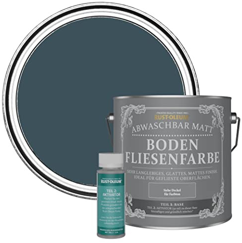 Rust-Oleum Peinture Bleue Lessivable pour Sols Carrelés, Finition Mate - Bleu du Soir 2.5L