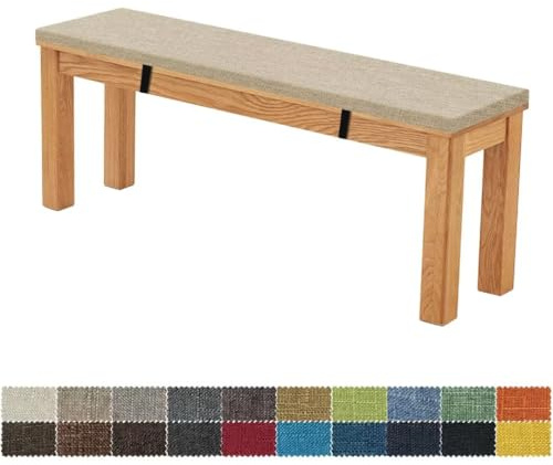 FIOVIP Coussin de Banc 150X30X3CM Amovible Lavable Double Antidérapant Hautement Élastique Convient pour Bancs de Jardin, Balançoires, Patios, Bancs d'Intérieur(café de Riz)
