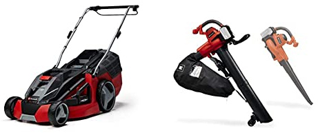 Einhell Power X-Change 36/43 Cordless Lawnmower With Battery (x2) and Charger (x2) & Power X-Change 18V Cordless Leaf Blower And Vacuum - Air Blower With Suction Function
