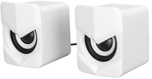 Altavoces Para Computadora, Mini Altavoz Multimedia Altavoces Para Juegos Alimentados Por USB Altavoces De Subwoofer Portátiles Altavoces De Estantería Para Computadora Portátil De Escritorio(Blanco)