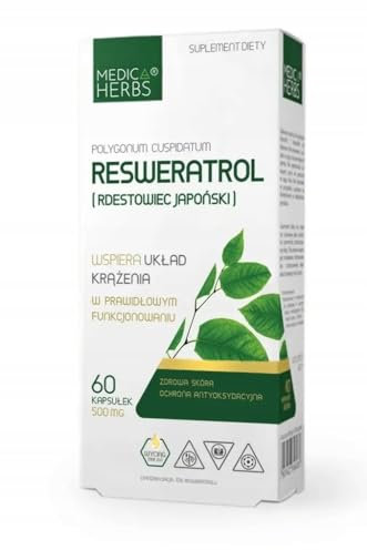 Medica Herbs - Resveratrol (Japanischer Staudenknöterich) - 500mg Extrakt pro Kapsel - 1 Kapsel pro Tag - Nahrungsergänzungsmittel - 60 Kapseln