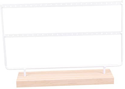 FONDOTIN Schmuckaufbewahrungsregal Weiß Ohrringständer Mit Displayständer Für Ringe Armbänder Halsketten Und Andere Accessoires Diy-ornament Aus Eisenkunst Für Schlafzimmer Oder Geschäft